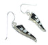 Jet And Mother Of Pearl Southwest Sterling Silver Hook Dangle Earrings WX63392